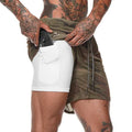Shorts esportivos masculinos 2 em 1
